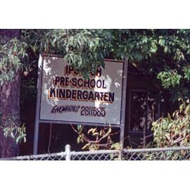 Ipswich Pre-School Kindergarten sign, c.1992