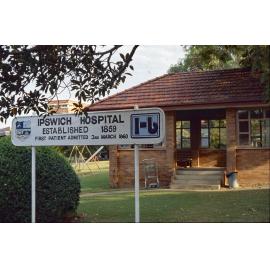 Ipswich Hospital Bus Shelter and playground historical information sign ,  