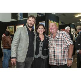 Artist Ben Quilty, Jennifer Howard (MLA), and Wayne McDonnell, at the Ipswich Art Awards, 2015