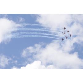 RAAF Roulettes performing aerobatic displays for Ipswich State High School students, Brassall, Ipswich, October 2011