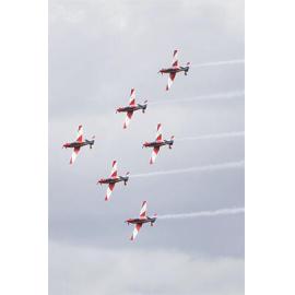 RAAF Roulettes performing aerobatic displays for Ipswich State High School students, Brassall, Ipswich, October 2011