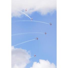RAAF Roulettes performing aerobatic displays for Ipswich State High School students, Brassall, Ipswich, October 2011