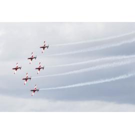 RAAF Roulettes performing aerobatic displays for Ipswich State High School students, Brassall, Ipswich, October 2011
