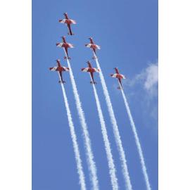 RAAF Roulettes performing aerobatic displays for Ipswich State High School students, Brassall, Ipswich, October 2011