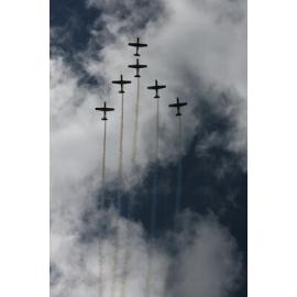 RAAF Roulettes performing aerobatic displays for Ipswich State High School students, Brassall, Ipswich, October 2011