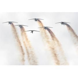 RAAF Roulettes performing aerobatic displays for Ipswich State High School students, Brassall, Ipswich, October 2011