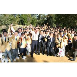 Japanese students at Nerima Gardens, Queens Park, Ipswich, July 2007
