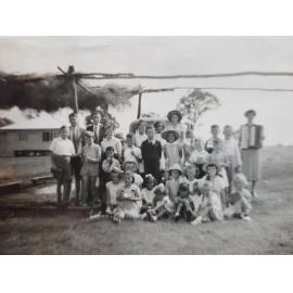 Sunday School under the bough shed 1953