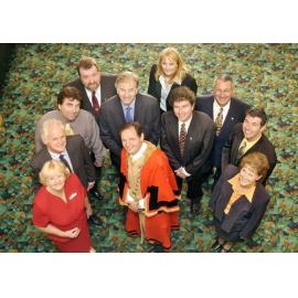 2004 Ipswich councilors - Heather Morrow, Trevor Nardi, David Pahlke, Paul Tully, Victor Attwood, Cheryl Bromage, David Morrison, Charlie Pisasale, Andrew Antoniolli, Shelia Ireland and Paul Pisasale, Ipswich, April 2004