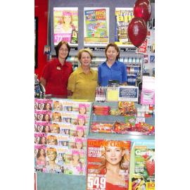 Melissa Henderson, Helen More, and Tania Challinor at Forest Lake News & Stationary at Forest Lake Village, Ipswich, June 2004