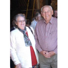 Daphne Jeffs (Residential care officer 28 years) and Gordon Woodford (artisan staff 20years) - at the Boiler House reunion at UQ Ipswich, Ipswich, July 2004