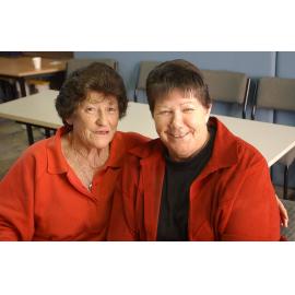 June Schilling and Mary Hudsmith - former nursing staff of Challanger Centre at the Boiler House reunion at UQ Ipswich, Ipswich, July 2004 