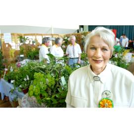 Mavis Wakefield, president of the Glebe  Garden Club at the Glebe Rd Home Gardening Expo, Ipswich, August 2004 