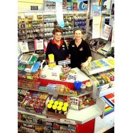 Owner of North Ipswich News Agent Narda Collins and staff member Shelley Dwyer, Ipswich, January 2005 