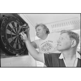Unidentified members of the Carole Park & Districts Darts Association, Carole Park, Ipswich, 3rd August 1994