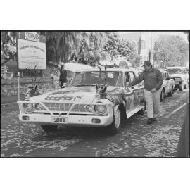 Entrants in the Variety Bash driving down Brisbane Street, Ipswich, 5th August 1994