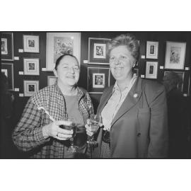 Two unidentified women at an art exhibition in Centrepoint Boulevarde, Ipswich, Queensland, 9th August 1994