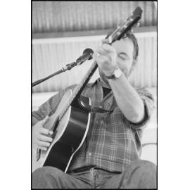 John Williamson performing under the rotunda, Ipswich Mall, Friday 19th August 1994