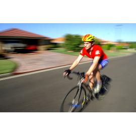 Stephen O'Brien riding his bike for the Ipswich Contender, Ipswich, 12th January 2005 