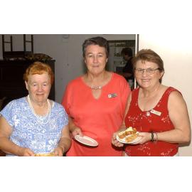 Ipswich Red Cross members Daphne Schneider, Maureen Johnston and Robyn Higgins at their morning tea in aid of the Asian tsunami victims, Ipswich, 12th January 2005 