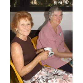 Ipswich Red Cross members Desley Dann and Bev Strohfeldt at their morning tea in aid of the Asian tsunami victims, Ipswich, 12th January 2005 