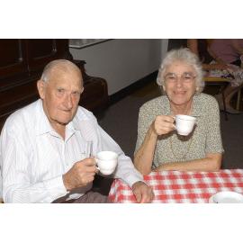 Ipswich Red Cross members Allan and Jean Johnson at their morning tea in aid of the Asian tsunami victims, Ipswich, 12th January 2005 