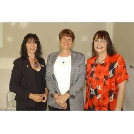 Lyn Reid, Justine Wlodarczyk and Sharon Ellison at the women's business breakfast, Ipswich, 19th January 2005 