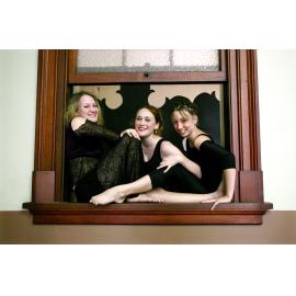 Part of the cast of A Mid Summer's Nights Dream Vanessa Madden (Peaseblossom), Kel Illingworth (Moth), and Abbey Risson (Duck), Ipswich, 20th January 2005 