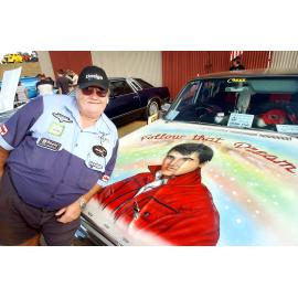 Graham Beattie of Waterford West, and his 1966 Dodge Phoenix at the Just Rock Ipswich 'back to '63' rock 'n' roll spectacular car show, Ipswich, July 2004 
