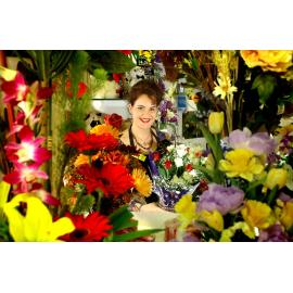 Angela Otto from Brassall Florist gears up for Valentines Day, Ipswich, 8th February 2005