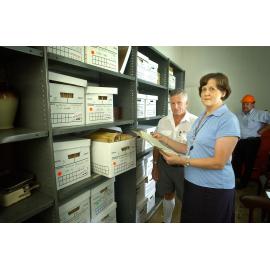 Lyn Gardiner is pleased the nurses' records at the Ipswich Hospital Old Education Centre weren't destroyed in the fire, Ipswich, 9th February 2005