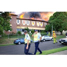 The Old Education Centre of Ipswich Hospital burns, Ipswich, 6th February 2005