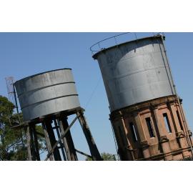 Water towers at the Railway Workshops, North Ipswich, September 2004