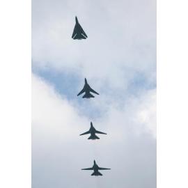 F1-11's demonstrating wing sweep sequence, during their final flight over Ipswich prior to decommissioning, December 2010