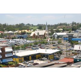 View from the Health Plaza Carpark, towards St Stephen's Church, Ipswich, 2010