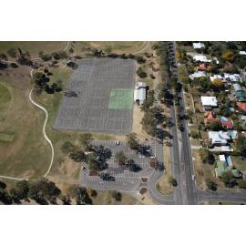Aerial view of the netball courts, Limestone Park, Ipswich, August 2011