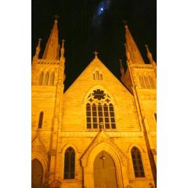 St Mary's at night, Woodened, Ipswich, June 2014