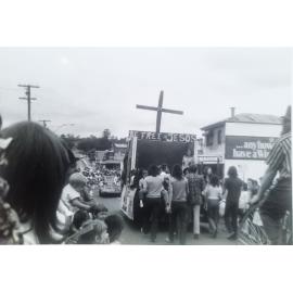 Jesus Family float in Brisbane Street, Ipswich, ca. 1971