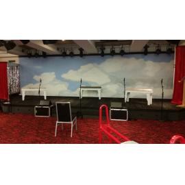 Ipswich Seniors' Concert Group, Stage set, Cunningham Room, Ipswich Civic Centre, 20-11-2023