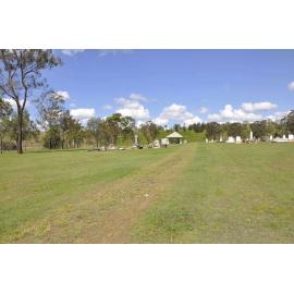 Stone Quarry Cemetery from the front gates, Jeebropilly, 2010