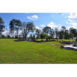 View of the Congregational and Uniting Church area, Stone Quarry Cemetery, Jeebropilly, Ipswich, 2010  