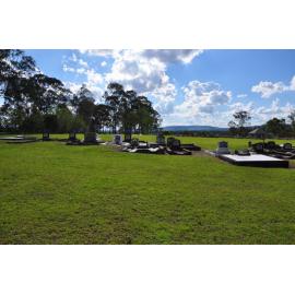 View of the Congregational and Uniting Church area, Stone Quarry Cemetery, Jeebropilly, Ipswich, 2010