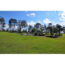 View of the Congregational and Uniting Church area, Stone Quarry Cemetery, Jeebropilly, Ipswich, 2010