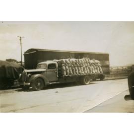 Risson's Ford loaded with potatoes at the railway yards