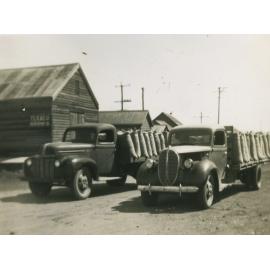 Two of Risson's Fords at the railway goods yard
