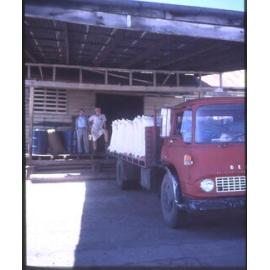 The final day of work in 1986 for Cliff Risson (left) and Don Risson