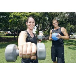 Assistant personal trainer, Diane McKendrick with personal trainer, Ryan Emmerson from The Fit Clinic, Ipswich, 3rd January 2011