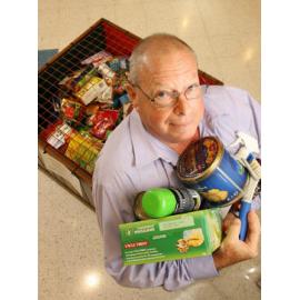 Brassall Shopping Centre manager, John Tofte has initiated a food appeal for those affected by floods in Queensland, Ipswich, 4th January 2011