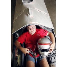 Trevor Slaughter is going to attempt to break the land speed record for vehicles with wheels, Ipswich, 5th January 2011