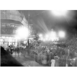 Gathering for Coronation of Queen Elizabeth II, Brisbane Street, Ipswich, June 1953